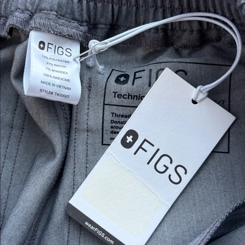 Figs NWT Yola Elastic Waistband Skinny Scrub Pants™ Graphite/Teal XXS/T